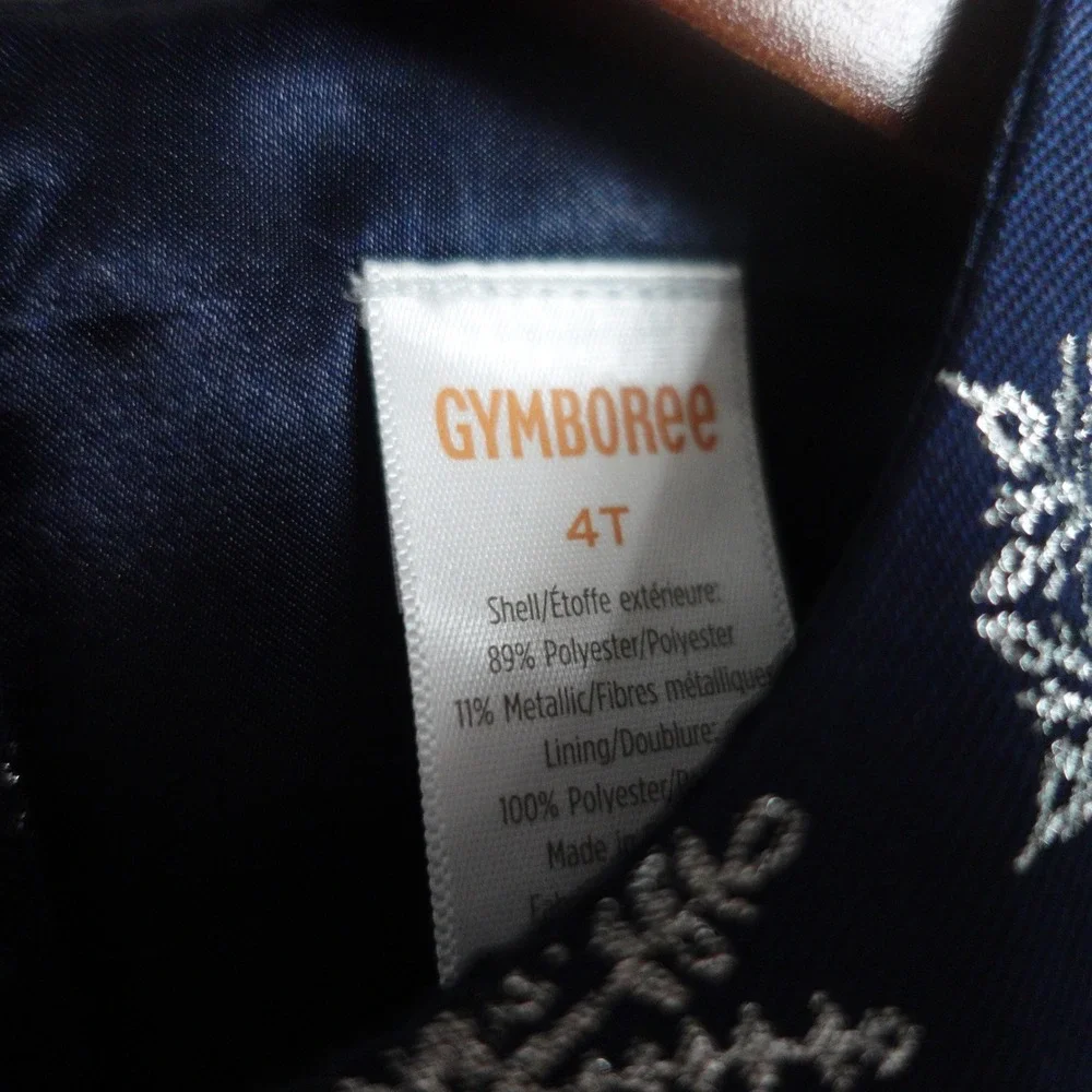 Gymboree Silent Night Snowflake Party Dress 4T Navy Silver Metallic Shimmer NEW